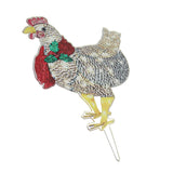 Christmas Chicken Shape Decorative LED Lights Light Up Christmas Decor with Scarf for Indoor Outdoor Room Yard