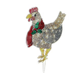 Christmas Chicken Shape Decorative LED Lights Light Up Christmas Decor with Scarf for Indoor Outdoor Room Yard