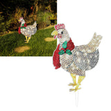 Christmas Chicken Shape Decorative LED Lights Light Up Christmas Decor with Scarf for Indoor Outdoor Room Yard - Extra Image