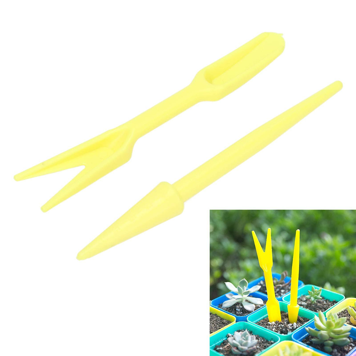 20Sets Small Seed Planter Strong Practicality Small Portable Comfortable to Use Seedling Remover for Vegetable PlantingYellow
