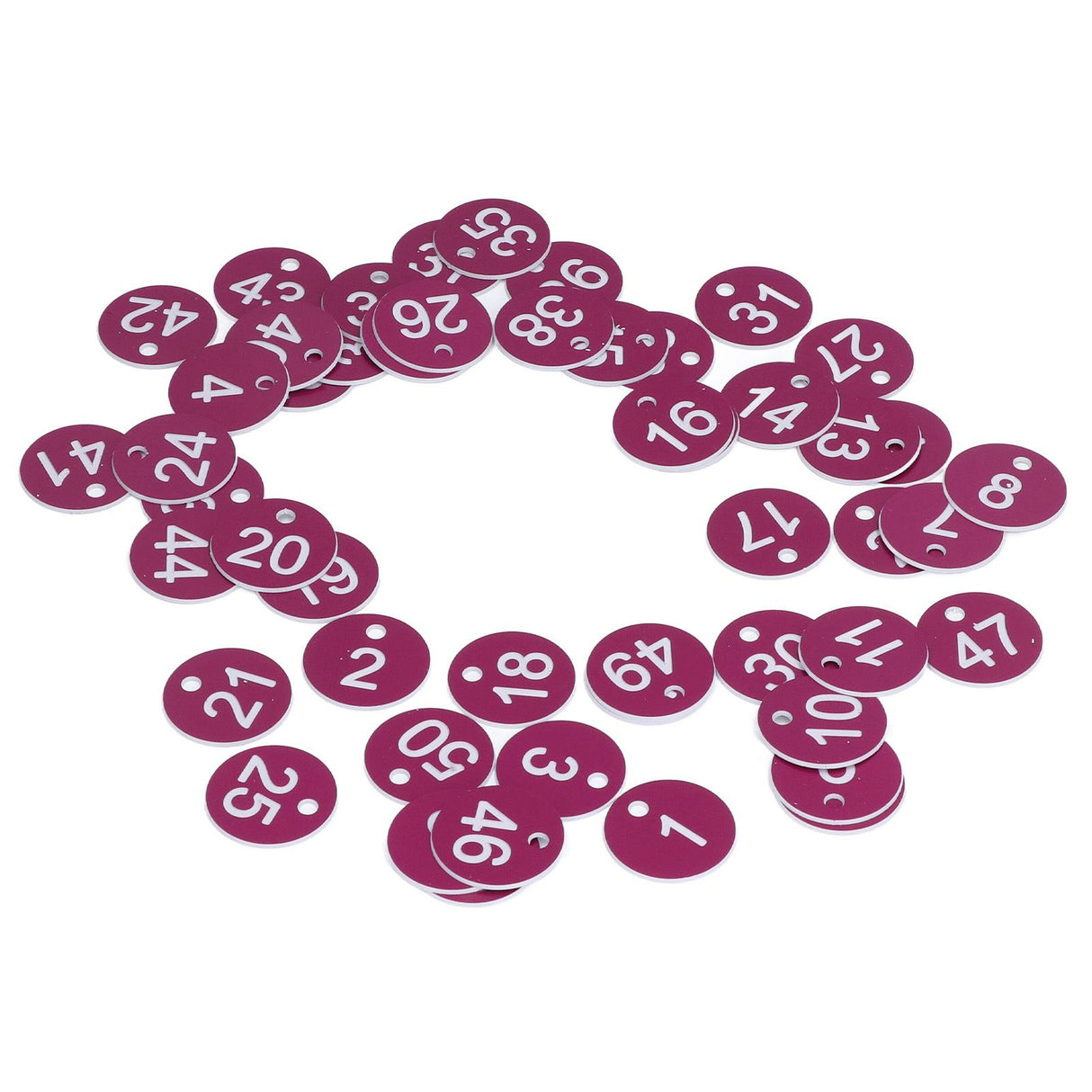 50Pcs Numbered Label Round Simple Beautiful Beehive Tag Breeding Supplies for Beekeeping Animal HusbandryNumbers 1 to 50 Purple