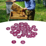 50Pcs Numbered Label Round Simple Beautiful Beehive Tag Breeding Supplies for Beekeeping Animal HusbandryNumbers 1 to 50 Purple