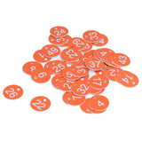 50Pcs Numbered Label Round Simple Beautiful Beehive Tag Breeding Supplies for Beekeeping Animal HusbandryNumbers 1 to 50 Orange - Rear View