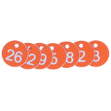 50Pcs Numbered Label Round Simple Beautiful Beehive Tag Breeding Supplies for Beekeeping Animal HusbandryNumbers 1 to 50 Orange - Close-Up Angle