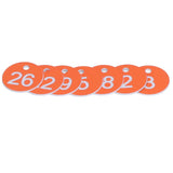 50Pcs Numbered Label Round Simple Beautiful Beehive Tag Breeding Supplies for Beekeeping Animal HusbandryNumbers 1 to 50 Orange - Low Angle