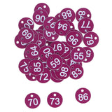 50Pcs Numbered Label Round Simple Beautiful Beehive Tag Breeding Supplies for Beekeeping Animal HusbandryNumbers 51 to 100 Purple