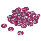 50Pcs Numbered Label Round Simple Beautiful Beehive Tag Breeding Supplies for Beekeeping Animal HusbandryNumbers 51 to 100 Purple