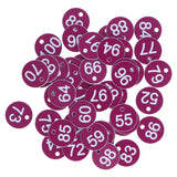 50Pcs Numbered Label Round Simple Beautiful Beehive Tag Breeding Supplies for Beekeeping Animal HusbandryNumbers 51 to 100 Purple - Extra Image