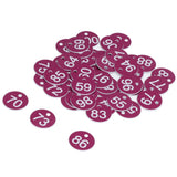 50Pcs Numbered Label Round Simple Beautiful Beehive Tag Breeding Supplies for Beekeeping Animal HusbandryNumbers 51 to 100 Purple