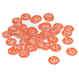 50Pcs Numbered Label Round Simple Beautiful Beehive Tag Breeding Supplies for Beekeeping Animal HusbandryNumbers 51 to 100 Orange - Front View