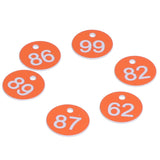 50Pcs Numbered Label Round Simple Beautiful Beehive Tag Breeding Supplies for Beekeeping Animal HusbandryNumbers 51 to 100 Orange - 45-Degree Angle