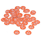 50Pcs Numbered Label Round Simple Beautiful Beehive Tag Breeding Supplies for Beekeeping Animal HusbandryNumbers 51 to 100 Orange