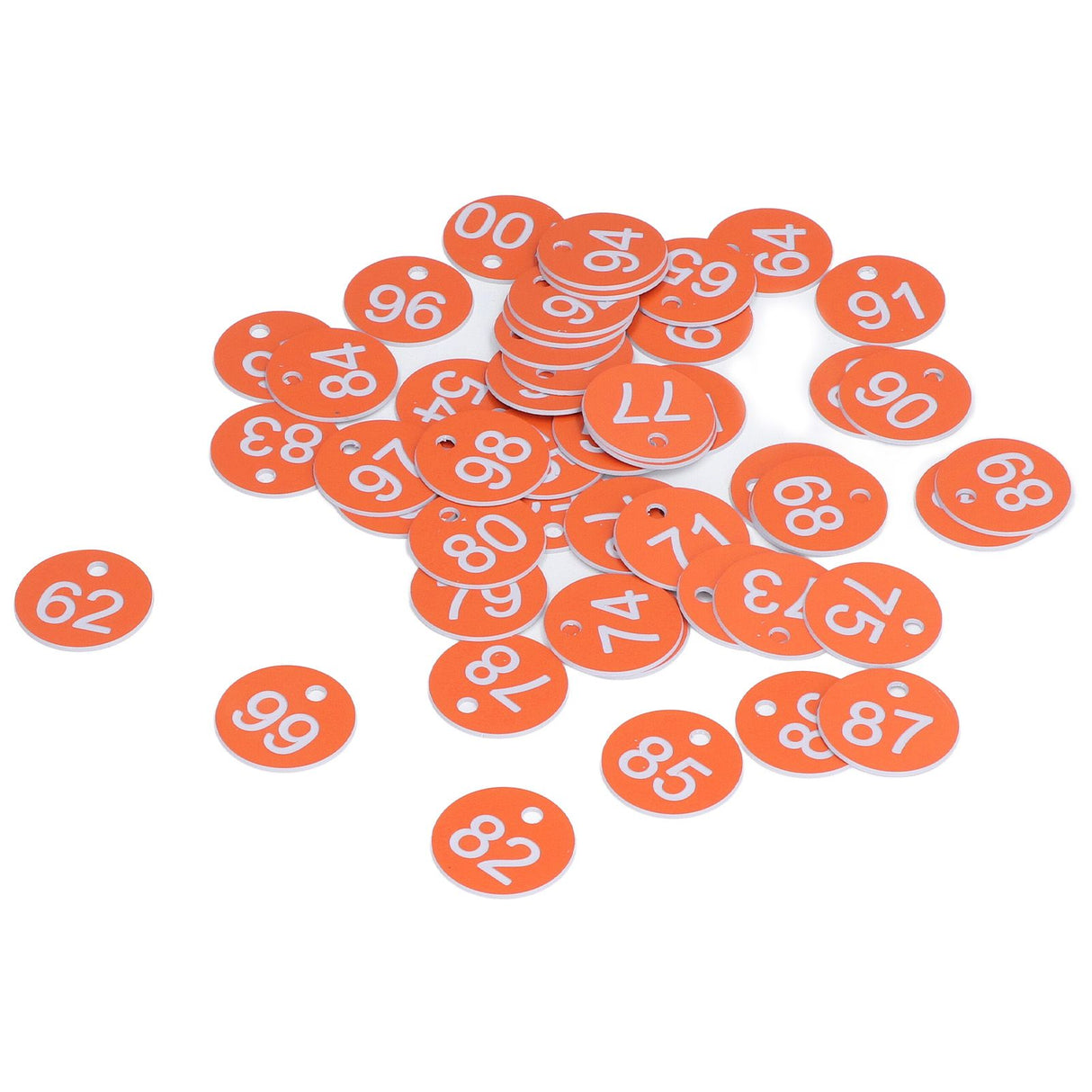 50Pcs Numbered Label Round Simple Beautiful Beehive Tag Breeding Supplies for Beekeeping Animal HusbandryNumbers 51 to 100 Orange