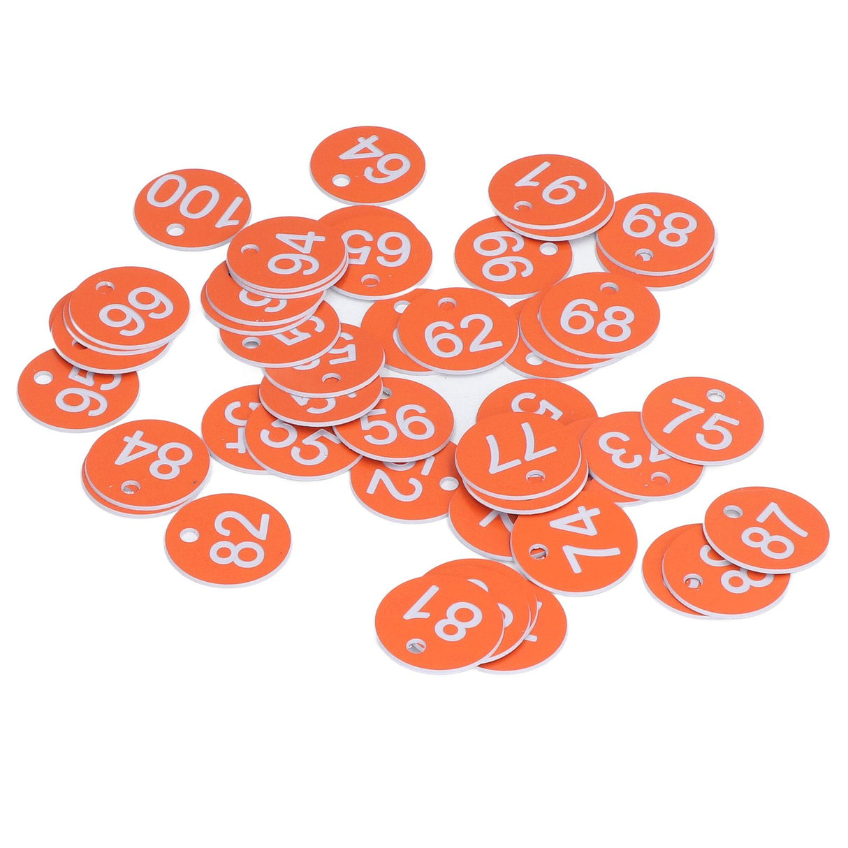 50Pcs Numbered Label Round Simple Beautiful Beehive Tag Breeding Supplies for Beekeeping Animal HusbandryNumbers 51 to 100 Orange