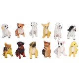 12Pcs Dog Ornaments Waterproof Textured Exquisite Vivid Dog Statues for Garden Lawn Desk Decoration