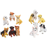 12Pcs Dog Ornaments Waterproof Textured Exquisite Vivid Dog Statues for Garden Lawn Desk Decoration