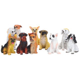12Pcs Dog Ornaments Waterproof Textured Exquisite Vivid Dog Statues for Garden Lawn Desk Decoration - Close-Up Angle