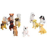 12Pcs Dog Ornaments Waterproof Textured Exquisite Vivid Dog Statues for Garden Lawn Desk Decoration