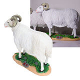 Sheep Statue Cute Vivid Rustic Waterproof Resin Sheep Figurine for Home Yard Garden Office Decoration
