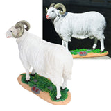 Sheep Statue Cute Vivid Rustic Waterproof Resin Sheep Figurine for Home Yard Garden Office Decoration