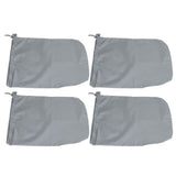 4PCS Car Rearview Mirror Protective Cover 190T Polyester Taffeta Faucet Frost Guard CoverGrey - Side View