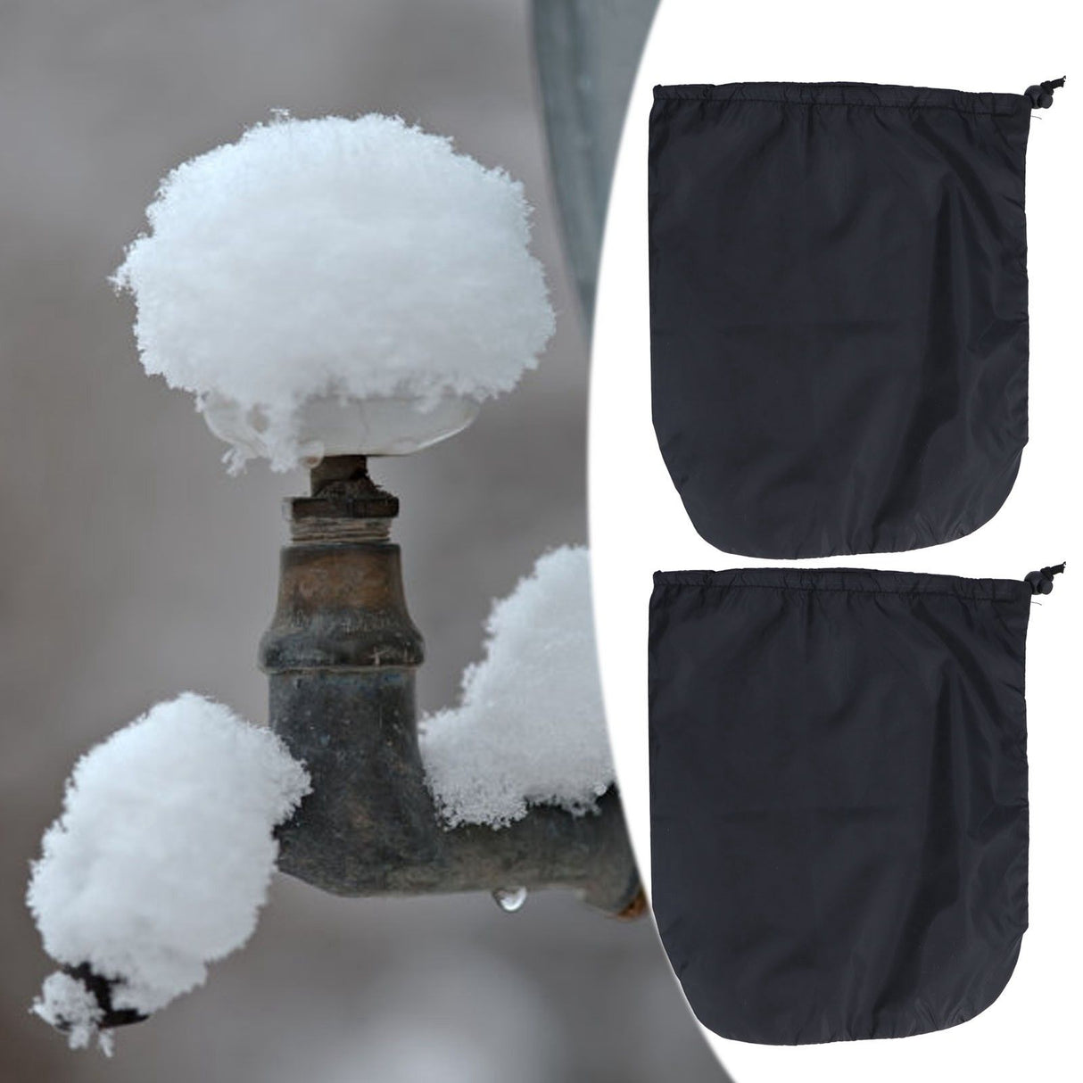 4PCS Car Rearview Mirror Protective Cover 190T Polyester Taffeta Faucet Frost Guard CoverBlack