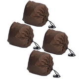 4PCS Car Rearview Mirror Protective Cover 190T Polyester Taffeta Faucet Frost Guard CoverBrown - Extra Image