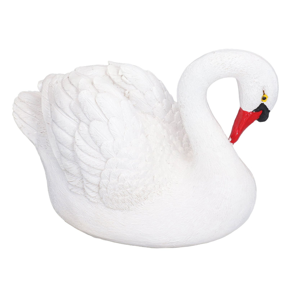 Resin White Swan Figurine Resin White Goose Statue for Outdoor Garden Yard Decoration