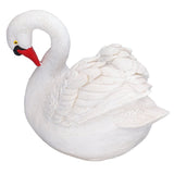 Resin White Swan Figurine Resin White Goose Statue for Outdoor Garden Yard Decoration - Rear View