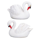 Resin White Swan Figurine Resin White Goose Statue for Outdoor Garden Yard Decoration - Extra Image