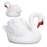 Resin White Swan Figurine Resin White Goose Statue for Outdoor Garden Yard Decoration