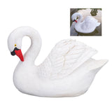 Resin White Swan Figurine Resin White Goose Statue for Outdoor Garden Yard Decoration - Extra Image