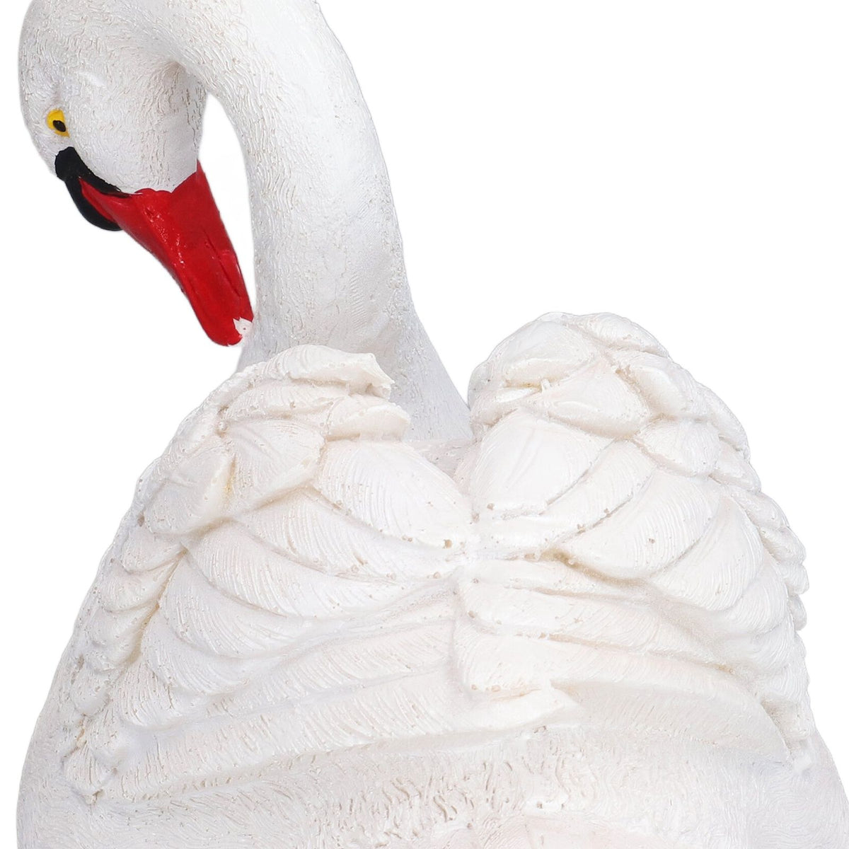 Resin White Swan Figurine Resin White Goose Statue for Outdoor Garden Yard Decoration