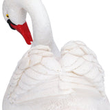 Resin White Swan Figurine Resin White Goose Statue for Outdoor Garden Yard Decoration