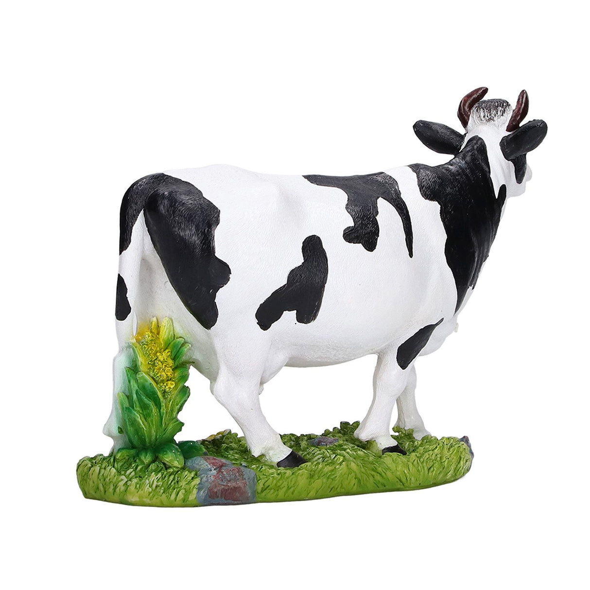 Animals Figures Statue Resin Miniature Cow Figurines for Desktop Garden Decoration