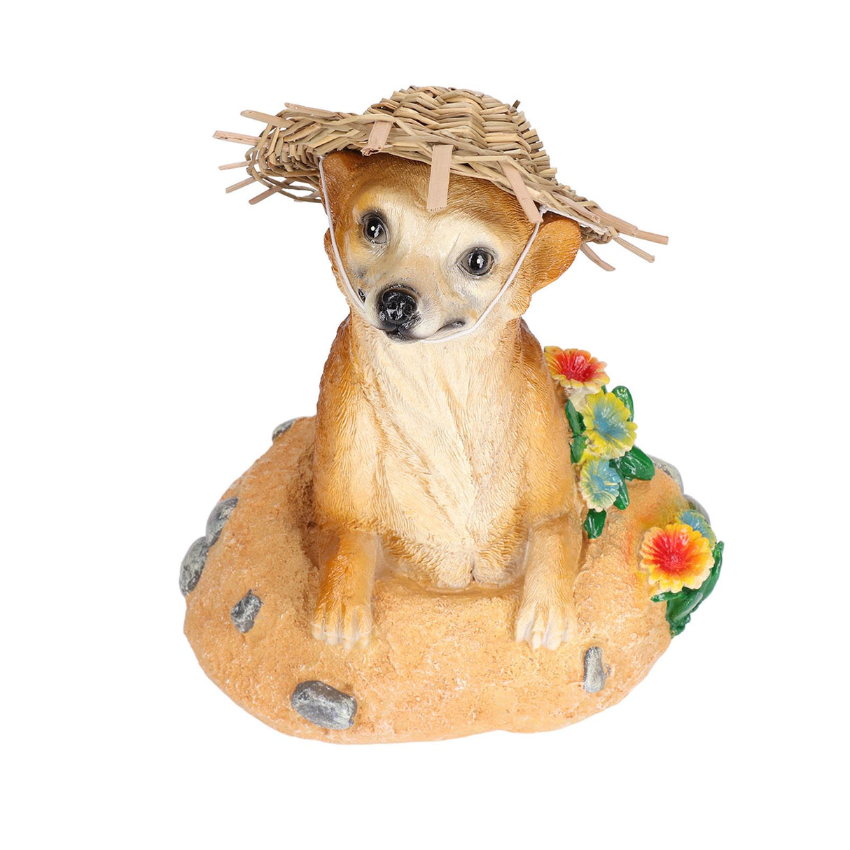 Straw Hat Meerkat Ornaments Meerkat Garden Statue Flower Pot Decoration Resin Crafts for Lawn Garden Yard