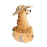 Straw Hat Meerkat Ornaments Meerkat Garden Statue Flower Pot Decoration Resin Crafts for Lawn Garden Yard