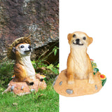 Straw Hat Meerkat Ornaments Meerkat Garden Statue Flower Pot Decoration Resin Crafts for Lawn Garden Yard