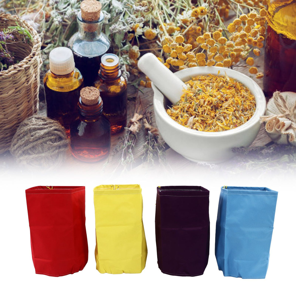 4Pcs Bubble Hash Bags Herbal Hash Filter Extraction Bag 5 Gallon 25/73/160/220 Micron for Essential Oil