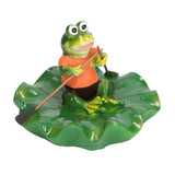 Simulation Resin Floating Lotus Leaf Frogs Ornament Fish Pond Fountain Landscape Decor - Side View