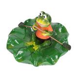 Simulation Resin Floating Lotus Leaf Frogs Ornament Fish Pond Fountain Landscape Decor - Top-Down View