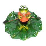 Simulation Resin Floating Lotus Leaf Frogs Ornament Fish Pond Fountain Landscape Decor - Rear View