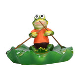 Simulation Resin Floating Lotus Leaf Frogs Ornament Fish Pond Fountain Landscape Decor - Close-Up Angle