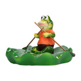 Simulation Resin Floating Lotus Leaf Frogs Ornament Fish Pond Fountain Landscape Decor - Low Angle