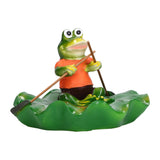 Simulation Resin Floating Lotus Leaf Frogs Ornament Fish Pond Fountain Landscape Decor - Extra Image