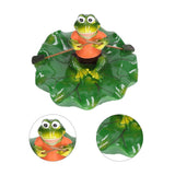 Simulation Resin Floating Lotus Leaf Frogs Ornament Fish Pond Fountain Landscape Decor - Extra Image