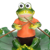 Simulation Resin Floating Lotus Leaf Frogs Ornament Fish Pond Fountain Landscape Decor