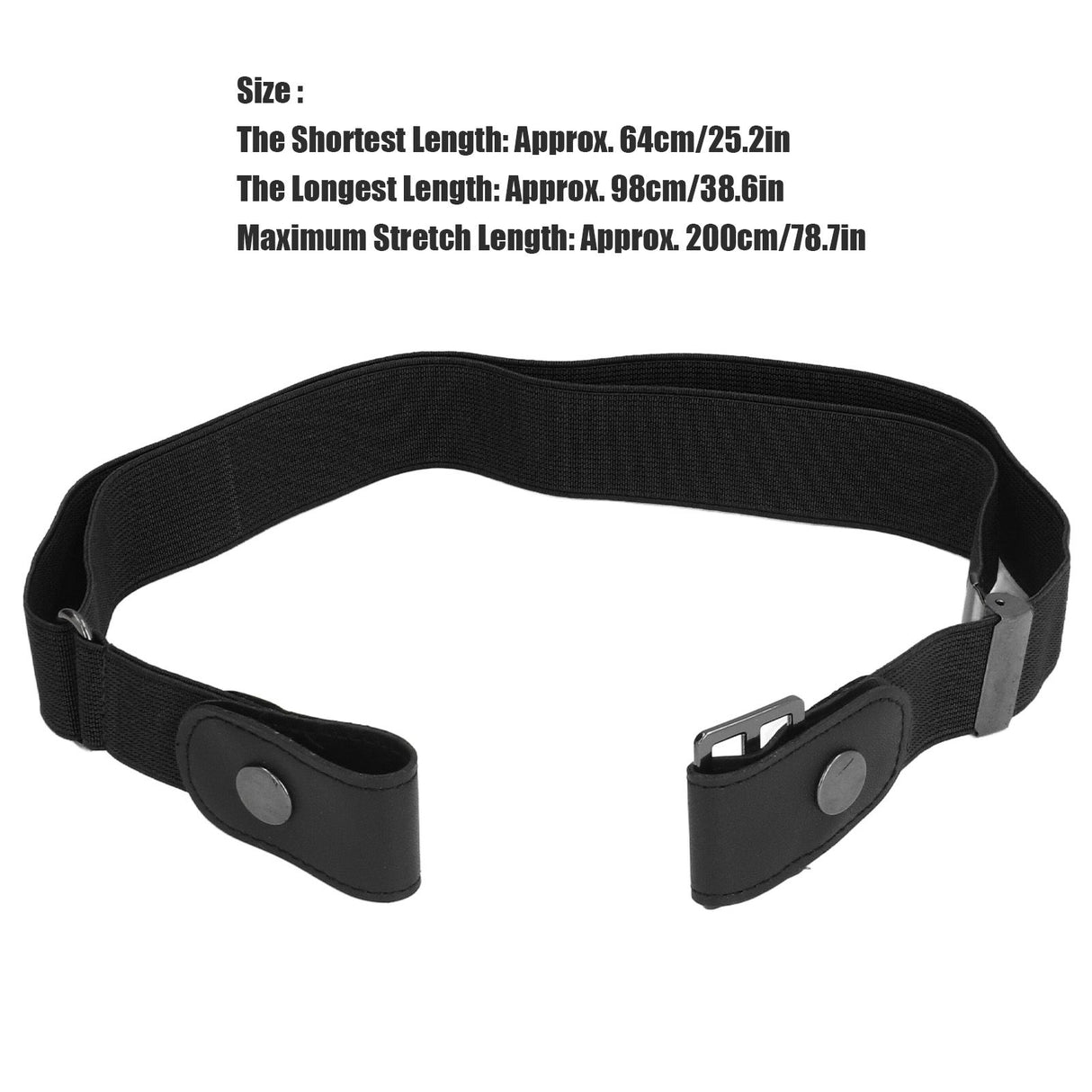Buckle Free Stretch Belt Adjustable Japanese Invisible Traceless Belts for Women and MenBlack
