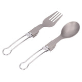 Camping Cutlery Set Camping Foldable Spoon Fork Portable Travel Tableware for Outdoor Picnic - Top-Down View