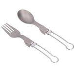 Camping Cutlery Set Camping Foldable Spoon Fork Portable Travel Tableware for Outdoor Picnic - Low Angle